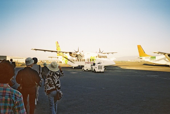 Walking out to the plane