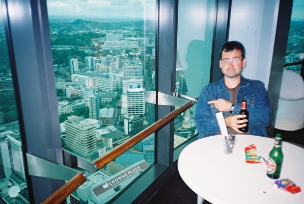 Up the Sky Tower looking down on the Crowne Plaza, where we stayed